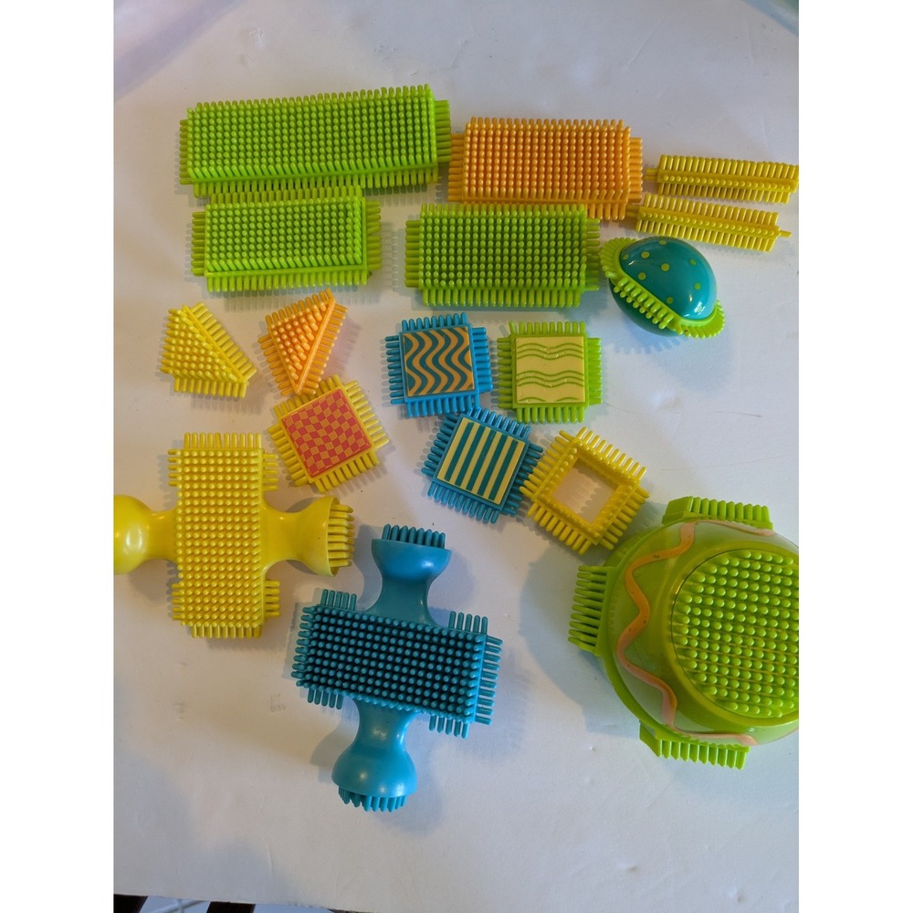 Bristle Blocks by Battat, 21 Pieces - Sensory Learning Toys, Colorful‎ Shapes